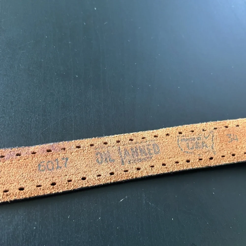 Weil's Iowa USA Made Oil Tanned Leather Belt Western Chestnut Brown‎ SZ 34 (38